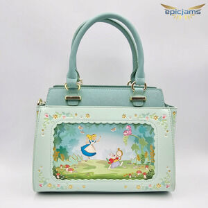 Loungefly Disney Alice in Wonderland Scenic Green Crossbody Handbag Purse Bag